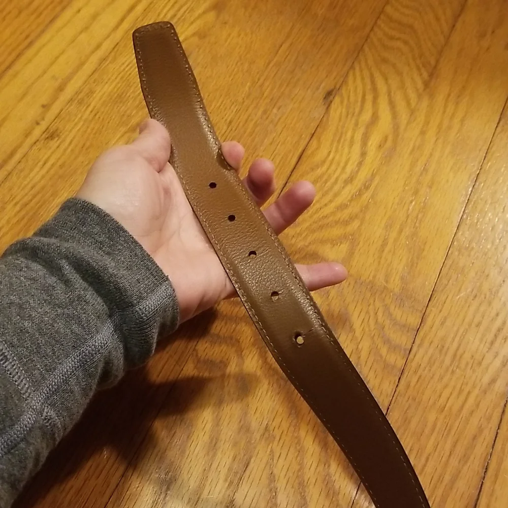 Fatto A Mano Italia Handmade In Italy Brown leather belt, size 44 unisex